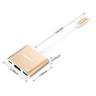OTBBA USB C to HDMI, USB Type C to HDMI/USB 3.0/USB C Female 3-in-1 Multiport Adapter for 2015 Macbook N4