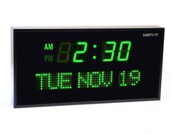 Ivation JID0222GRN Big Oversized Digital GreenLED Calendar Clock with Day and Date (Green) N11