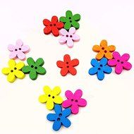MuLuo 100pcs/Pack High-Grade Colored Round Buttons Buttons for Sewing and Crafting Holes Colored Printing N3