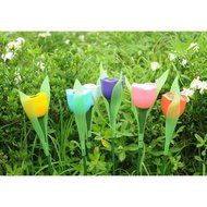 HuntGold 1X Tulip Flower Shape Solar Powered LED Lamp Outdoor Yard Garden Lawn Path Lighting(blue) N5
