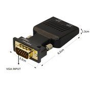 ZAMO VGA to HDMI Converter Adapter for TV, Computer, Projector, with Audio Cable and USB Cable, HD Connector Converter... N2