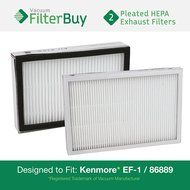 2 - Kenmore EF-1 86889 Exhaust Vacuum HEPA Filters. Designed by FilterBuy to replace Sears Kenmore Part # 20-86889...