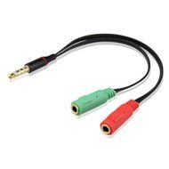 KingTop Headset Splitter Cable 3.5mm Female to 2 Male for PC Computer and Old Version Laptop N6