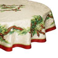 Benson Mills Christmas Ribbons Engineered Printed Fabric Napkins, Set of 4, 19x19 N3