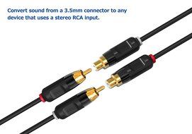 iXCC Premium Gold-Plated 3.5mm Male to 2 RCA Female Stereo Audio Y Adapter Extension Cable (1ft.) N3