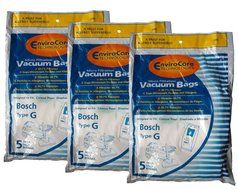 15 Bosch Allergy TYPE G Canister Bags, Hard Floor, Health Guard, Formula, Electro Duo, Plus Vacuum Cleaners, BBZ51AFG2U... N3