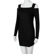 Women Dress,Haoricu Fall Women Crew Neck Long Sleeve Off Shoulder Knit Knitwear Short Mini Dress N9