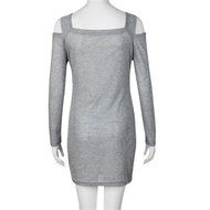 Women Dress,Haoricu Fall Women Crew Neck Long Sleeve Off Shoulder Knit Knitwear Short Mini Dress N12