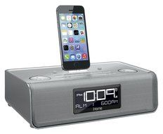 iHome iDL43W Dual Charging Stereo FM Clock Radio with Lightning Dock and USB Charge/Play - White N7