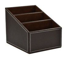 Cosmos Brown PU Leather Remote control/controller TV Guide/mail/CD organizer/caddy/holder with Free Cosmos Cable... N4