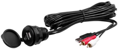 BOSS Audio MUSB35 Universal USB/3.5mm 6 foot long Auxiliary Interface Mount &amp; Cable