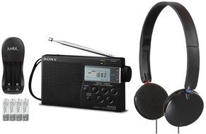 Sony Portable AM/FM Transistor Radio with Built-in Speaker, Headphone Jack, LED Tuning Indicator &amp; Carry Strap... N10