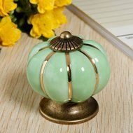 KINGSO 10pcs Pumpkin Ceramic Door Knobs Drawer Pull Handle Cabinet Cupboard Wardrobe N18