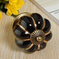 KINGSO 10pcs Pumpkin Ceramic Door Knobs Drawer Pull Handle Cabinet Cupboard Wardrobe N19