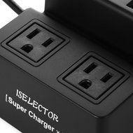 ISelector 8A / 5-Port Desktop USB Charging Station with 1700J 2 Surge Power Strip - Black N15