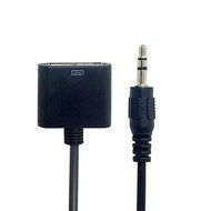CY Black Ipad Ipod Iphone 30 Pin Female Dock Docking Connection to 3.5mm Male Audio Output AUX Cable N3