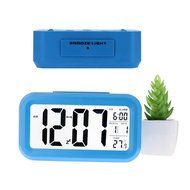 Fieans Solid Color Streamlined Snoozing Alarm Temperature Smart Night Light Activated LCD Digital Display Clock... N14