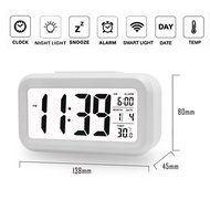 Fieans Solid Color Streamlined Snoozing Alarm Temperature Smart Night Light Activated LCD Digital Display Clock... N19