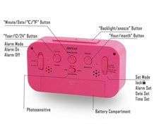 Fieans Solid Color Streamlined Snoozing Alarm Temperature Smart Night Light Activated LCD Digital Display Clock... N21