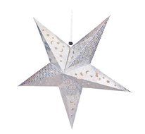 Speller Star Lantern ,With LED Light ,23inch total, Hanging Decoration Paper Star Lam (silver) N2