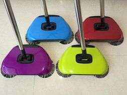 Goldengulf 360 Degree Rotating Hand-Push Dual Brush Cordless Swivel Sweeper Perfect For Floor Tile Manual Dust... N7