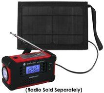 Ambient Weather WR-SOLAR-BAG Solar Panel and Carrying Bag for Hand Crank Emergency Weather Radios