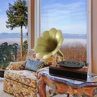 Pyle PNGTT12RBT Vintage Classic Bluetooth Turntable Gramophone Phonograph Vinyl Record Player, Vinyl-To-MP3 Recording N4