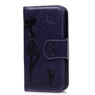 Badalink Galaxy S7 Edge Wallet Case 9 Card Slots Plastic Mirror Hand Strap Stand Feature Embossed PU Leather Flip... N51