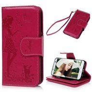 Badalink Galaxy S7 Edge Wallet Case 9 Card Slots Plastic Mirror Hand Strap Stand Feature Embossed PU Leather Flip... N52