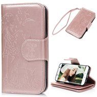 Badalink Galaxy S7 Edge Wallet Case 9 Card Slots Plastic Mirror Hand Strap Stand Feature Embossed PU Leather Flip... N57