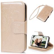 Badalink Galaxy S7 Edge Wallet Case 9 Card Slots Plastic Mirror Hand Strap Stand Feature Embossed PU Leather Flip... N60
