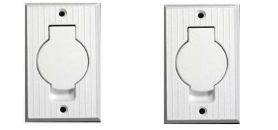 (2) Central Vacuum White Inlet Valves for Beam Central Vac - White Round Door&quot;