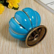 KINGSO 10pcs Pumpkin Ceramic Door Knobs Drawer Pull Handle Cabinet Cupboard Wardrobe N22