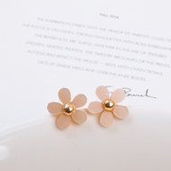 KAKA(TM) Women Girl Korean Stylish Black Four-leaf Glass Pearl Beauty Earing Accessories N21