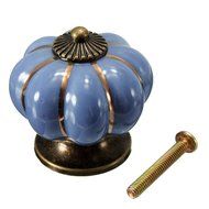 KINGSO 10pcs Pumpkin Ceramic Door Knobs Drawer Pull Handle Cabinet Cupboard Wardrobe N25