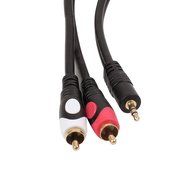3.5mm Male to 2-Male RCA [Left / Right] Stereo Audio Cable - Step Down Design Adapter Cable for iPhone, iPod,... N4