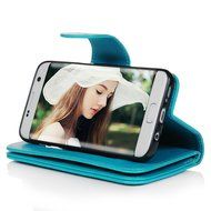 Badalink Galaxy S7 Edge Wallet Case 9 Card Slots Plastic Mirror Hand Strap Stand Feature Embossed PU Leather Flip... N71
