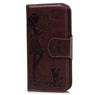 Badalink Galaxy S7 Edge Wallet Case 9 Card Slots Plastic Mirror Hand Strap Stand Feature Embossed PU Leather Flip... N77