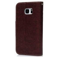 Badalink Galaxy S7 Edge Wallet Case 9 Card Slots Plastic Mirror Hand Strap Stand Feature Embossed PU Leather Flip... N78