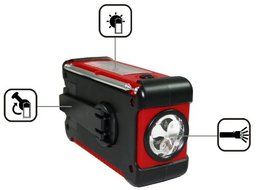 Ambient Weather WR-111B Emergency Solar Hand Crank AM/FM/NOAA Digital Radio, Flashlight, Cell Phone Charger with... N3