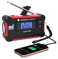 Ambient Weather WR-111B Emergency Solar Hand Crank AM/FM/NOAA Digital Radio, Flashlight, Cell Phone Charger with... N4