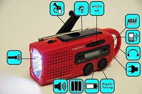 topAlert MD-019 Emergency Solar Hand Crank Weather Alert Radio N9