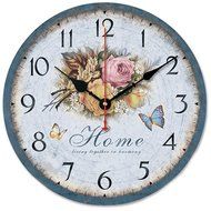 MuLuo Pastoral Round Wood Wall Quartz Clocks for Public places living room office den bedroom purple N3