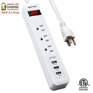 Bestten Multi-Functional Charging Station Tower: 6-Outlet Surge Protector with 4 USB Charging Ports (4.2A Total... N19
