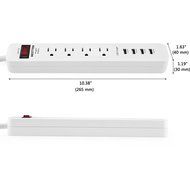 Bestten Multi-Functional Charging Station Tower: 6-Outlet Surge Protector with 4 USB Charging Ports (4.2A Total... N21