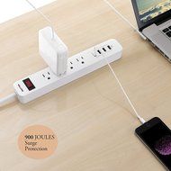 Bestten Multi-Functional Charging Station Tower: 6-Outlet Surge Protector with 4 USB Charging Ports (4.2A Total... N22