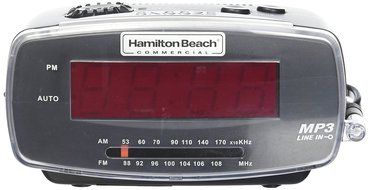 Hamilton Beach HCR400 Mp3-Ready Am/Fm Clock Radio with Battery Backup and 0.9-Inch Led Display, 120 Volts, 5 Watts...