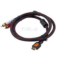 Fivetech 5FT 1080P HDMI Male to 3 RCA Video Audio AV Cable Adapter For TV HDTV DVD New N4