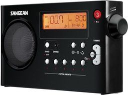 Sangean PR-D7BK FM/AM Compact Digital Tuning Portable Receiver, Black, 10 Memory Preset Stations (5 FM/5 AM),...
