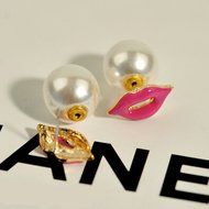 KAKA(TM) Women Girl Korean Stylish Black Four-leaf Glass Pearl Beauty Earing Accessories N27